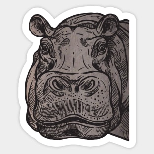 Hippo head Sticker